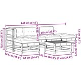  Set lounge namještaja za vrt 5 pcs Vosak smeđa i taupe - Vosak smeđa bor | shoptok.hr