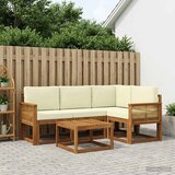  Set vanjskih sofa 5 kom. Prirodna i krem Poliester | shoptok.hr