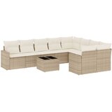  10-dijelni set vrtnih sofa s jastucima bež od poliratana | shoptok.hr