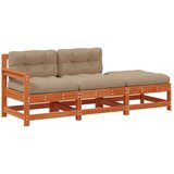  Sekcionalna sofa Vosak Smeđa 190 x 62 x 70 5cm Masivna borovina - Vosak smeđa bor Trosjedi | shoptok.hr