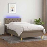  Krevet box spring s madracem LED smeđesivi 80 x 200 cm tkanina Cijene