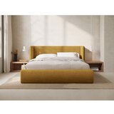 Windsor & Co Sofas Gorčično rumena oblazinjena zakonska postelja s prostorom za shranjevanje z letvenim dnom 200x200 cm Jason – | Shoptok.si