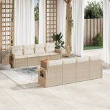 vidaXL 9-dijelni set vrtnih sofa s jastucima bež od poliratana | shoptok.hr