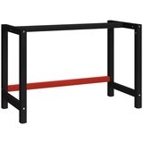 vidaXL Okvir za radni stol metalni 120 x 57 x 79 cm crno-crveni | shoptok.hr
