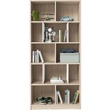 Novel regal 90/198/38 cm bela, barve hrasta | Shoptok.si