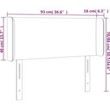  Uzglavlje s ušima crno 93x16x78/88 cm od tkanine | shoptok.hr