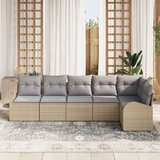  6-dijelni Vrtni Kauč Set s Jastučićima Bež Poli Ratan | shoptok.hr