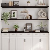 The Living Store Stenska polica temno rjava 180x40x(2-4) cm trdna hrastovina - Stenska Polica, (21554539) | Shoptok.si