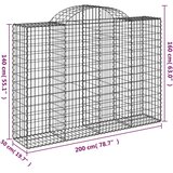  Lučne gabionske košare 30 kom 200 x 50 x 140/160 cm željezne | shoptok.hr