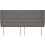  Uzglavlje s ušima tamnosivi 203x23x118/128 cm od tkanine | shoptok.hr