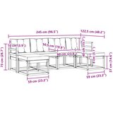  Set vanjskih sofa 6 kom. Prirodna i krem Smeđa 245 x 122,5 x 73 cm | shoptok.hr