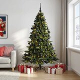  Umjetno božićno drvce s kuglicom 180 cm 300 LED lampica - 180 cm s LED-ima i crnim lopticama | shoptok.hr