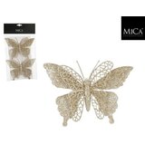 Dekordom 1181239 - champagne - edl novogodišnja dekoracija - clip butterfly set 2pcs 16cm ( 044639 ) Cene