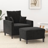 vidaXL fotelj s stolčkom za noge črn 60 cm žamet | Shoptok.si