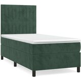 Box spring krevet s madracem tamnozeleni 90x190 cm baršunasti | shoptok.hr