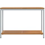 vidaXL Zunanja miza Naravna in siva 35x110x75 cm Trden les in jeklo, (22015874) | Shoptok.si
