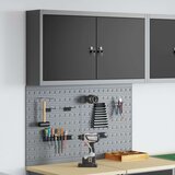  3-delni orodjar in komplet pegboard, stensko montažo, črna kovina, (22048536) cene
