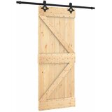  Klizna vrata Prirodna i crna 85 x 210 cm Čvrsta borovina Smeđa 200 x 5.5 x 210 cm | Shoptok.si