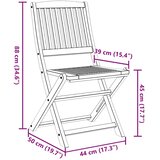  Sklopive vrtne stolice 6 kom 44x50x88 cm od drva bagrema | shoptok.hr