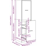 Ormarić za lijekove crni 40x41x144,5 cm konstruirano drvo | shoptok.hr