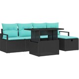  Sjedeća garnitura za vrt s jastukom 6 pcs Crna Poli ratan | shoptok.hr