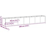vidaXL Planter Black 280x40x40 cm Hladno valjano jeklo | Shoptok.si