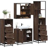vidaXL 4-dijelni set kupaonskog namještaja boja smeđeg hrasta drveni | shoptok.hr