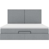 vidaXL Otomanski posteljni okvir z vzmetnico siv 180x200 cm blago, (21653209) | Shoptok.si