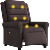 Maison Chic Električni masažni naslanjač - Relax naslanjač temno rjavo blago, (22134661) | Shoptok.si