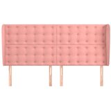  Uzglavlje s ušima ružičasto 203x23x118/128 cm baršunasto | shoptok.hr