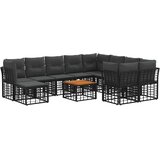  Set vanjskih sofa 11 kom. Crna i tamno siva poliratan | shoptok.hr