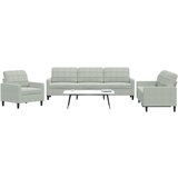 vidaXL 3-dijelni set sofa s jastucima svjetlosivi baršunasti | shoptok.hr