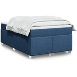 vidaXL Box spring postelja z vzmetnico modra 120x190 cm blago Cene