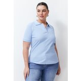 Trendyol Curve Light Blue Polo Neck T-shirt Cene