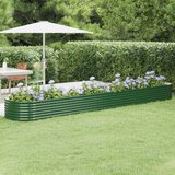  Povišena vrtna gredica od pocinčanog čelika 440x80x36 cm zelena | shoptok.hr