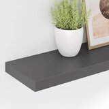  Plutajuća zidna polica visoki sjaj siva 120 x 23,5 x 3,8 cm MDF | shoptok.hr