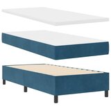 Box spring krevet s uzglavljem Plava 80 x 200 cm Baršun - Tamno plava 80 x 200 cm Prošiveno gumbima | shoptok.hr