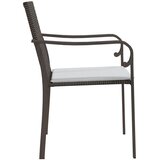  Vrtne stolice s jastucima 2 kom smeđe 56x59x84 cm od poliratana | shoptok.hr