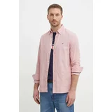 Tommy Hilfiger Bombažna srajca moška, roza barva