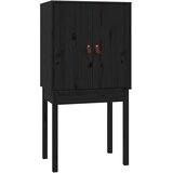  Visoka komoda crna 60 x 40 x 120 cm od masivne borovine | shoptok.hr
