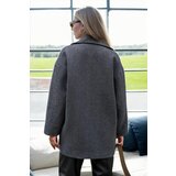 Dewberry 50406 Herringbone Oversize Women Coat-ANTHRACITE | Eponuda.ba