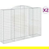  Obokane gabion košare 2 kosa 300x50x200/220 cm pocinkano železo | Shoptok.si