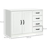  Komoda moderni stil 4 ladice 1 ormarić 105 cm x 40 cm x 76 cm bijela | shoptok.hr