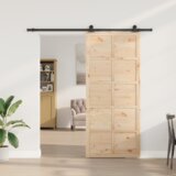 Klizna vrata Smeđa 90 x 208 cm Masivna borovina | shoptok.hr
