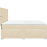 vidaXL Box spring postelja z vzmetnico krem 180x200 cm blago | Shoptok.si