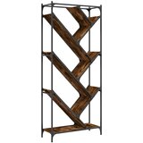  Regal za knjige smeđa boja hrasta 79x30x180 cm od drva i metala | Eponuda.ba