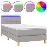 Maison Chic Box spring postelja - Vzmetna postelja z vzmetnico LED svetlo siva 80x200 cm blago SL2864, (21906899) | Shoptok.si