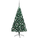  Umjetna osvijetljena polovica božićnog drvca zelena 240 cm | shoptok.hr