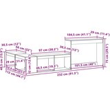  Noćni ormarić s radnim stolom 232x112x75 cm od masivne borovine | shoptok.hr