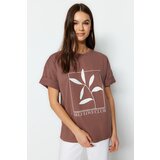 Trendyol T-Shirt - Brown - Relaxed fit Cene